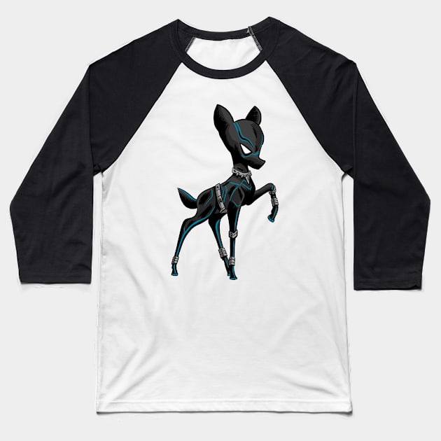 Black Panther Bambi Baseball T-Shirt by Black Snow Comics